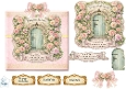 Pink Rose Archway Luxury Card Topper – Vintage Door, Lantern & Romantic Floral Frame