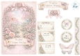 Pink Butterfly Garden Path Luxury Card Topper – Pastel Florals, Soft Blooms & Warm Wishes