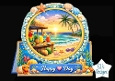 Tropical Sunset Beach Frame Topper – Tiki Bar, Parrot & Summer Holiday Printable