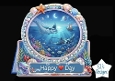 Celestial Manta Rays Frame Topper – Fantasy Ocean Scene & Happy Day Printable
