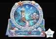 Fantasy Seaside Village Frame Topper – Lighthouse, Moonlit Ocean & Happy Day Printable