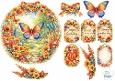 Rainbow Butterfly Garden Wreath Topper Set – Floral Frames, Tags & Sentiments Printable
