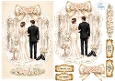 Elegant Wedding Couple Card Topper • Romantic Floral Arch • Luxury Printable Craft Sheet