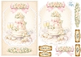 Luxury Wedding Cake Card Topper • Ivory Lace Celebration • Romantic Pastel Printable Sheet