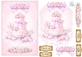 Luxury Pink Wedding Cake Card Topper • Romantic Pastel Celebration • Elegant Printable Sheet
