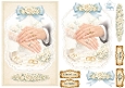 Luxury Wedding Hands Card Topper • Romantic Rings & Roses • Elegant Pastel Printable Sheet