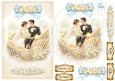 Luxury Wedding Carriage Card Topper • Romantic Bride & Groom • Elegant Floral Printable Sheet