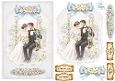 Luxury Wedding Swing Card Topper • Romantic Bride & Groom • Elegant Pastel Printable Sheet