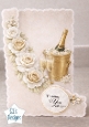 Luxury Champagne Celebration & Cream Roses Card Topper
