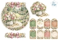 Romantic Garden Wedding Rings Floral Topper with Vintage Tags