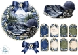 Blue Sports & Mountain Lifestyle Topper with Sneakers, Cap & Floral Tags