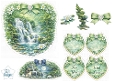 Serene Waterfall & Lotus Floral Heart Nature Topper with Tags
