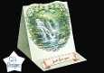 Serene Waterfall & Lotus Floral Heart Nature Topper