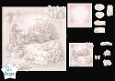 Luxury Pastel Wedding Carriage & Roses Card Topper Kit