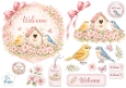 Spring Floral Welcome Topper with Birdhouse, Birds & Tags 1
