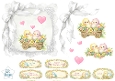 Pastel Love Birds Floral Topper with Lace Frame & Sentiment Labels 2