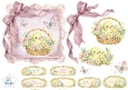 Pastel Chick Floral Basket Topper with Lace Frame & Sentiment Labels