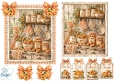 Vintage Apricot Kitchen Scene with Tags & Embellishments