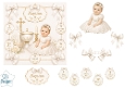 Elegant Ivory & Gold Baptism Scene with Baby, Font & Sentiment Tags