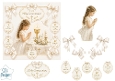 First Holy Communion Scene with Praying Child, Chalice & Sentiment Tags