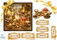 Luxury Hot Chocolate & Winter Sweets Gold Celebration Card Topper