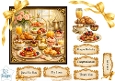 Luxury Breakfast & Pancakes Gold Morning Celebration Card Topper