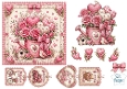 Pink Watering Can & Roses Card Topper – Birdhouse, Hearts & French Sentiment Tags