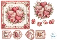 Vintage Hearts & Roses Card Topper – Pink Floral Accents & French Sentiment Tags
