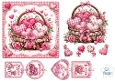 Vintage Heart Basket & Roses Card Topper – Pink Shabby Chic & French Sentiment Tags