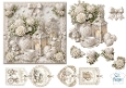 Elegant Ivory Lanterns & White Roses Card Topper – Angel Accents & French Sentiment Tags