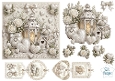 Ivory Lantern & White Roses Card Topper – Elegant Vintage Accents & French Sentiment Tags 1