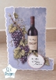 Wine Bottle Thinking of You Card Topper – Red Wine & Grapes – Elegant Printable Design
