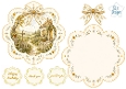 Yellow Floral Cottage Scalloped Card Topper with Bow & Sentiments