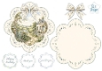 Cottage Floral Scalloped Card Topper with Matching Bow & Sentiments
