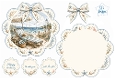Coastal Beach Chair Scalloped Card Topper with Seashell Bow & Sentiments