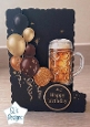 Beer Mug Birthday Card Topper – Gold & Black Masculine Celebration Printable