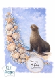 Thinking of You Sea Lion Card Topper – Coastal Scene with Sentiment Panel