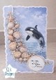 Thinking of You Orca Card Topper – Ocean Scene with Sentiment Panel