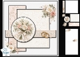 Elegant Blush Rose Wedding Card Topper with Gold Rings & Lace