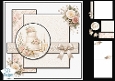 Luxury Wedding Cake Card Topper with Blush Flowers & Gold Accents