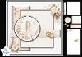 Romantic Bride & Groom Wedding Card Topper with Blush Roses & Gold Rings