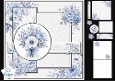 Blue & White Floral Lace Card Topper with Elegant Bouquet