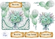 Mint & Lavender Floral Balloon Topper Set with Gold Sentiments – Birthday, Thank You & Congratulations
