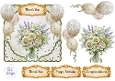 Cream & Green Floral Balloon Topper Set with Gold Sentiments – Birthday, Thank You & Congratulations