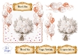 White & Rose Gold Floral Balloon Topper Set with Gold Sentiments – Birthday, Thank You & Congratulations