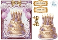 Luxury Lavender & Gold Birthday Cake Topper with Balloons & Labels