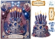 Luxury Blue & Purple Birthday Cake Topper with Balloons & Sentiment Labels