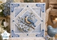 Blue Tit Bird & Blue Floral Layered Card Topper