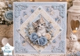 Cute Kitten with Blue Roses Layered Card Topper