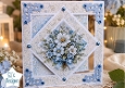 Blue & White Floral Bouquet Layered Card Topper